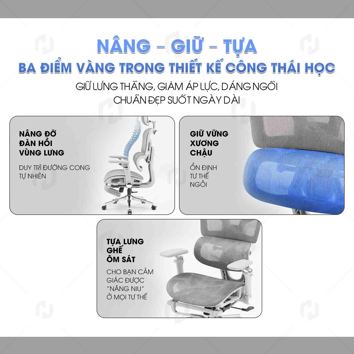 Ghế công thái học HTD-905 Full lưới thoáng khí