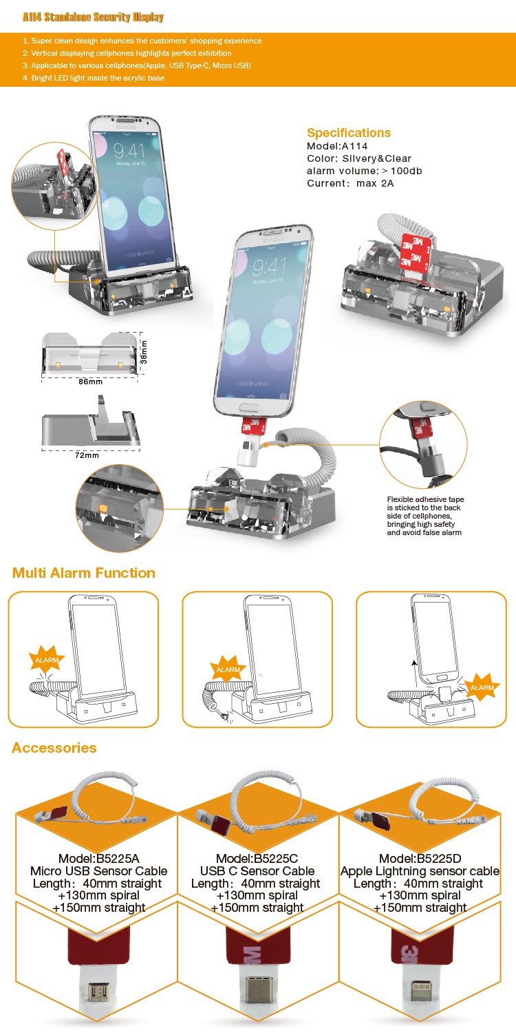 thiết bị chống trộm điện thoại trưng bày