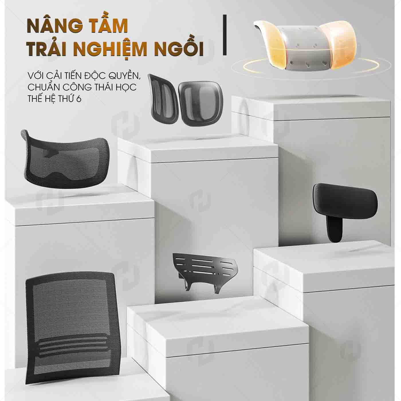 Ghế công thái học HTD-W892 thiết kế chuẩn y khoa