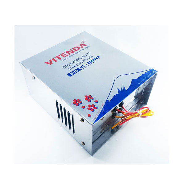 Biến áp đổi nguồn 2000VA Vitenda inox từ 220V sang 110V(100V)