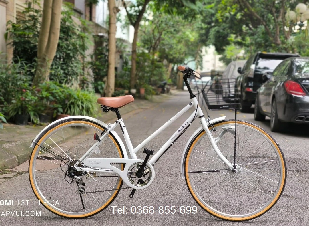 Mypallas M501 - Xe đạp nữ Nhật Bản phiên bản nâng cấp, hệ thống đèn led cảm biến tự động auto light