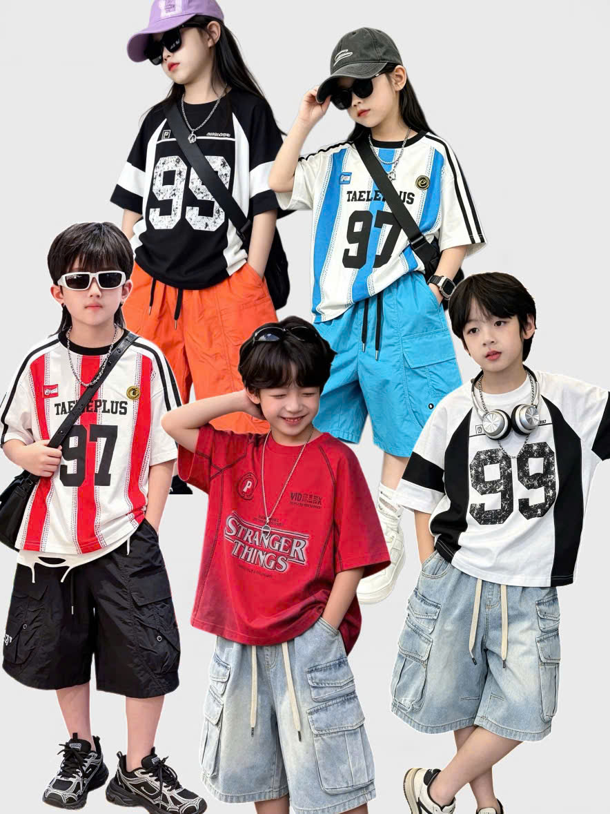 Áo thun bé trai, bé gái size đại form rộng