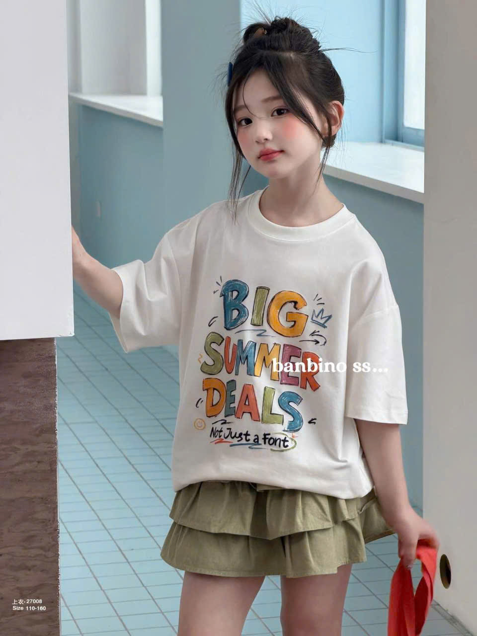 Áo thun bé gái size đại, áo thun trẻ em Banbino