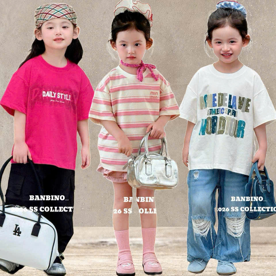 Áo thun trẻ em Banbino, áo thun cho bé trai bé gái form rộng