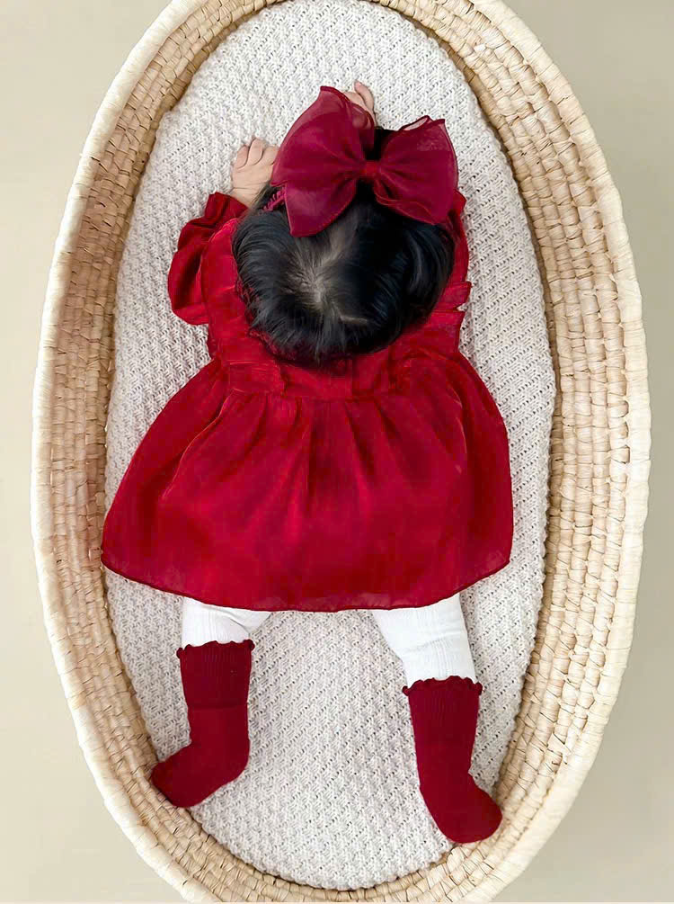 Body đỏ Noel cho bé gái sơ sinh