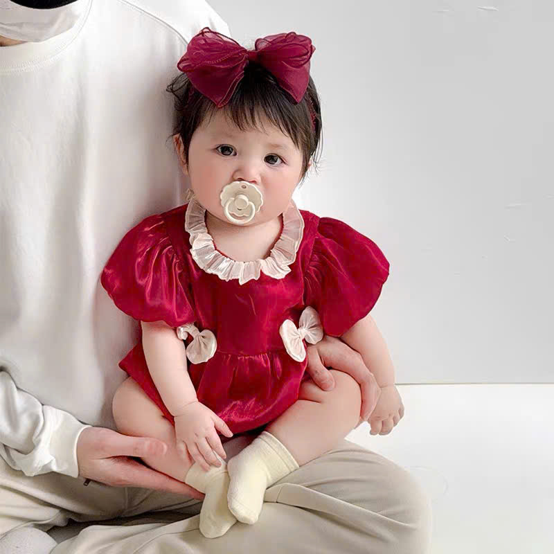 Body đỏ Noel cho bé gái sơ sinh
