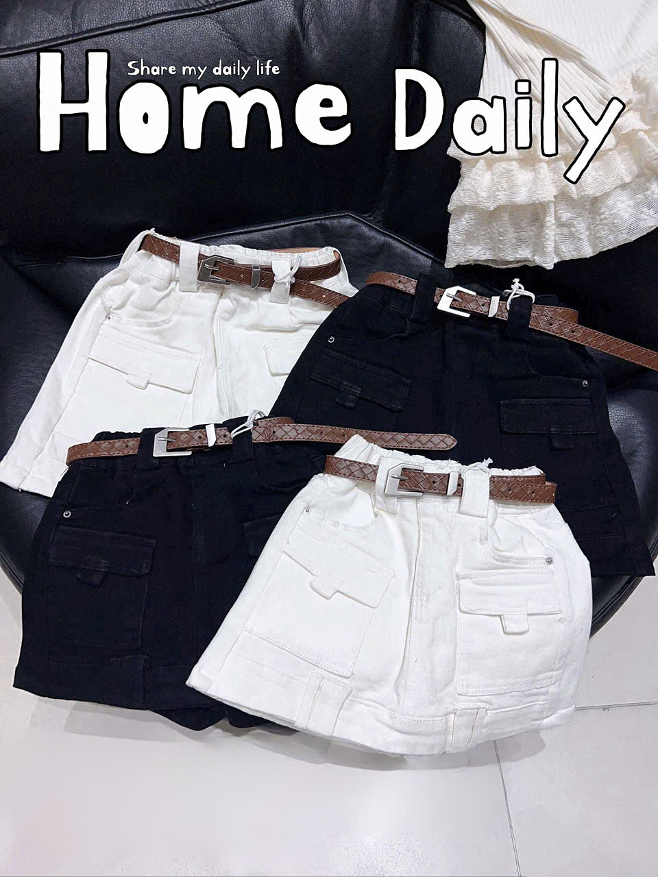 Chân váy jean, kaki cho bé gái 2 đếm 10-12 tuổi