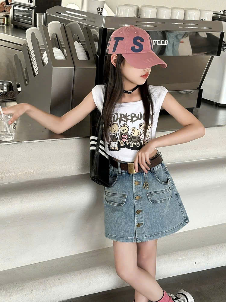 Chân váy jean, kaki cho bé gái 2 đếm 10-12 tuổi