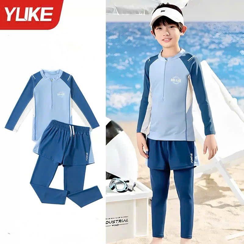 Đồ bơi cho bé trai tay dài, quần dài 6-7-8-9-10-11-12-13-14 tuổi