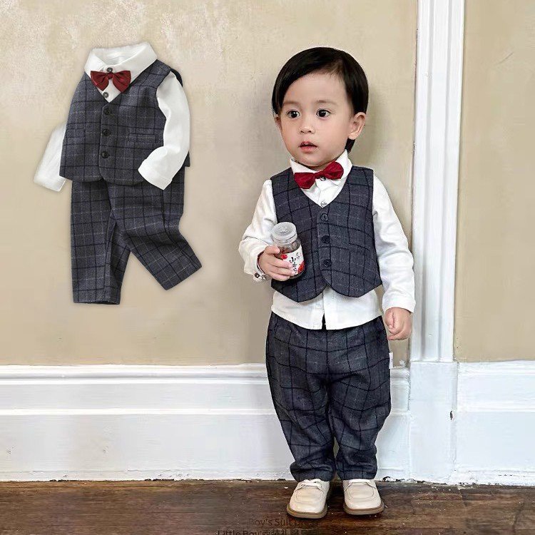 Vest cho bé trai, mua nơ cài áo vest, áo gile Huyện Củ Chi, bộ vest 7 tuổi  - Jadiny