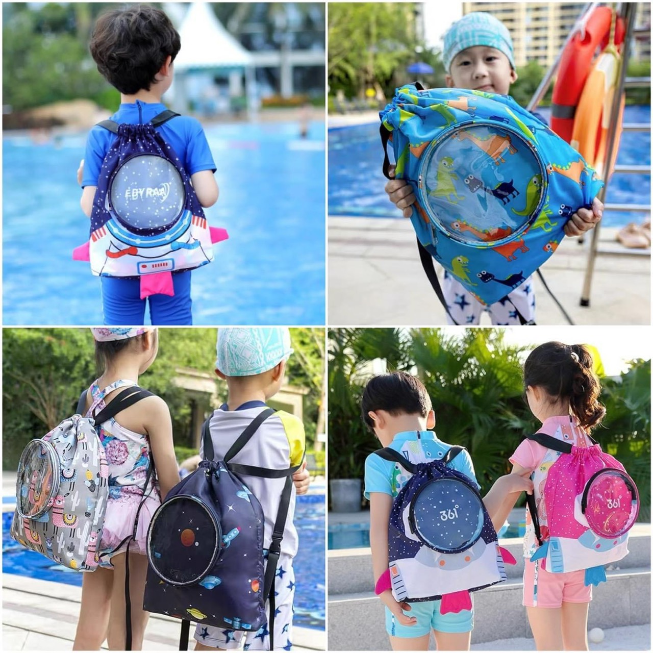 Túi balo đựng đồ đi bơi cho bé 2 ngăn khô ướt