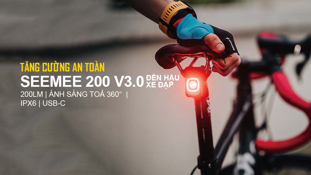 Đèn hậu xe đạp MAGICSHINE SEEMEE 200 V3.0 độ sáng 200 lumen pin 1000mAh