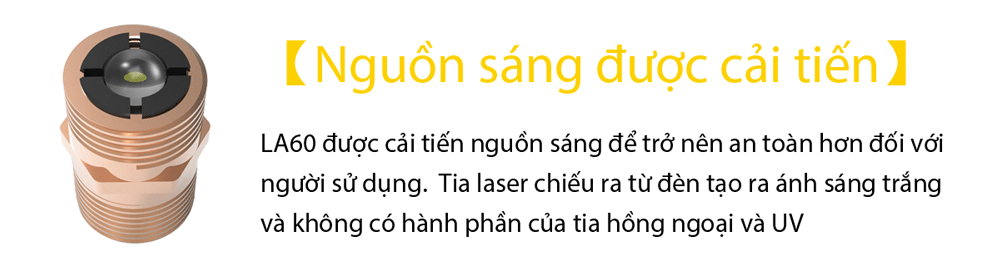 Đèn zoom laser trắng MAXTOCH LA60 tầm chiếu siêu xa 2800m độ sáng 500 lumen 5000 mAh