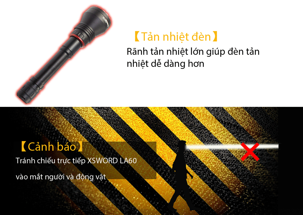 Đèn zoom laser trắng MAXTOCH LA60 tầm chiếu siêu xa 2800m độ sáng 500 lumen 5000 mAh