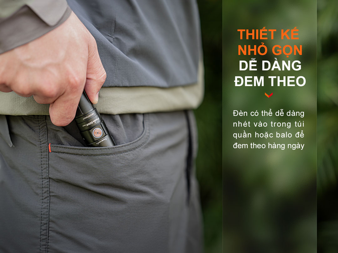 Đèn pin FENIX E28R V2.0 thiết kế nhỏ gọn dễ dàng mang theo