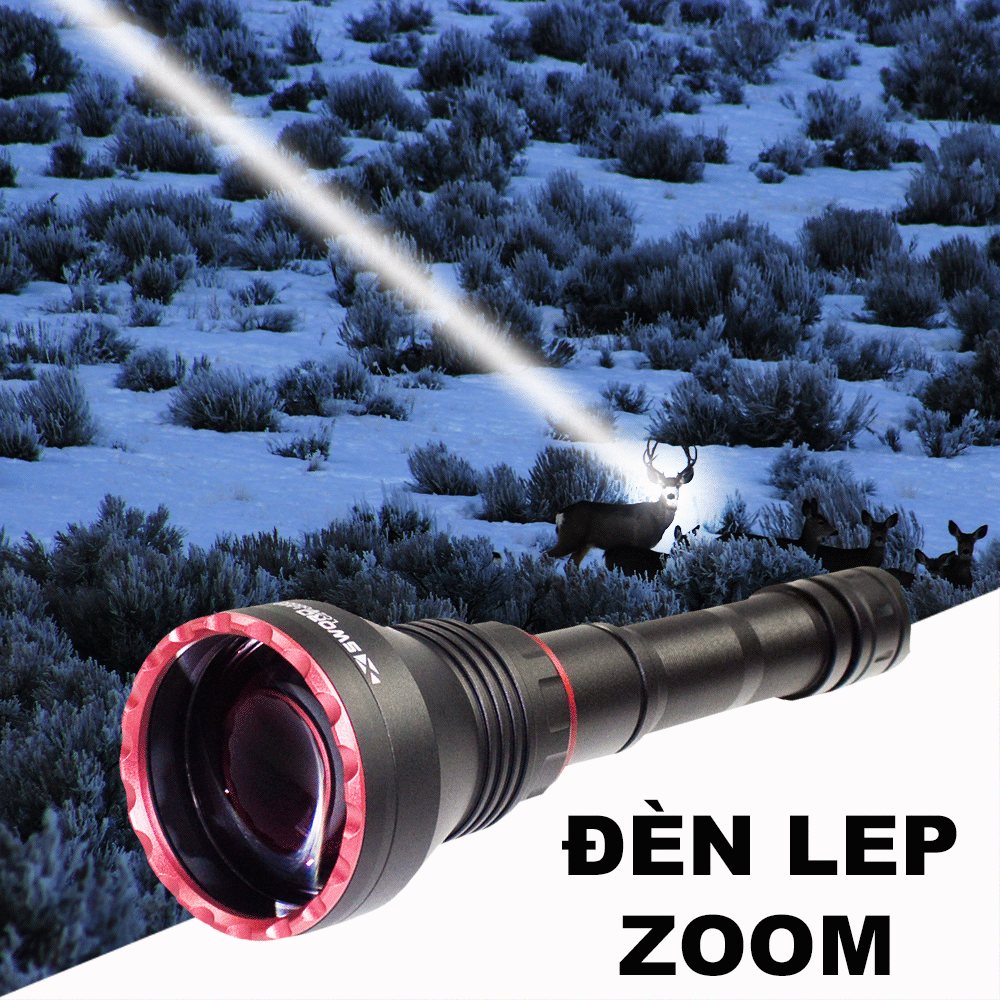Đèn zoom laser trắng MAXTOCH LA60 tầm chiếu siêu xa 2800m độ sáng 500 lumen 5000 mAh