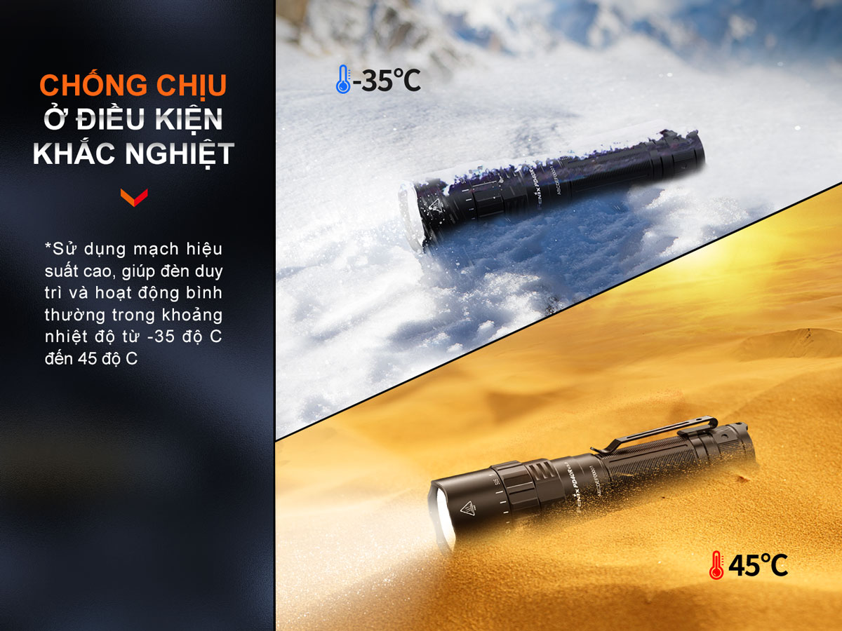 Đèn pin FENIX PD40R V3.0 chống chịu tốt trong mọi điều kiện khắc nghiệt nhất