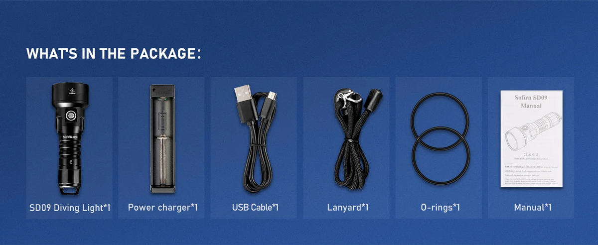 Bộ sản phẩm của đèn lặn SOFIRN SD09
