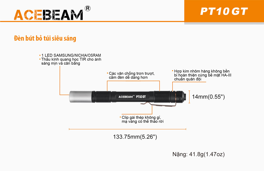 acbeam pt10gt với thiết kế nhỏ gọn, nổi bật