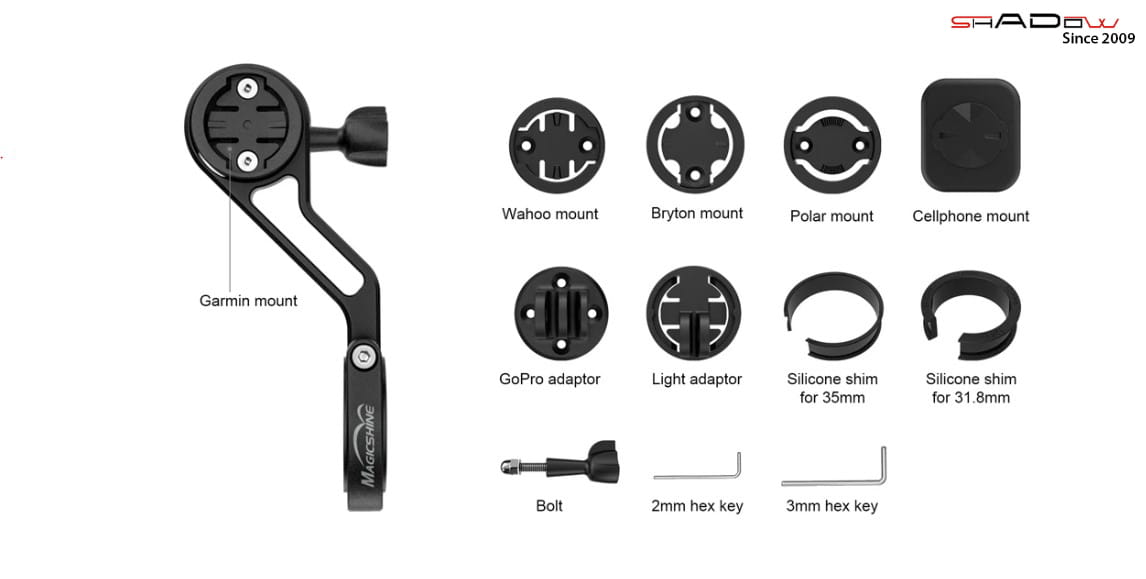 Bộ sản phẩm giá bắt đèn pin xe đạp MAGICSHINE TTA MOUNT tại Shadow.vn