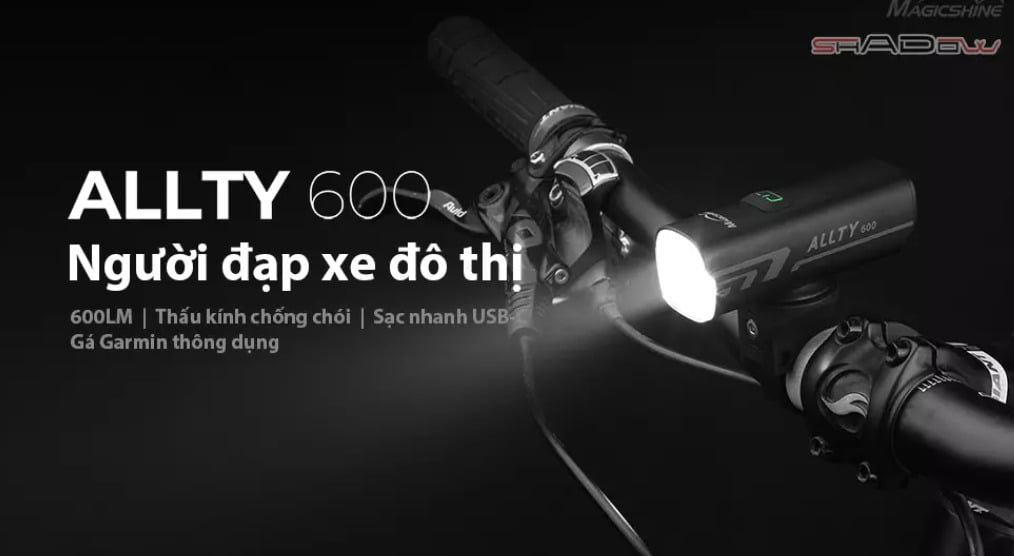 Sản phẩm Allty 600 của bộ đèn trước sau xe đạp