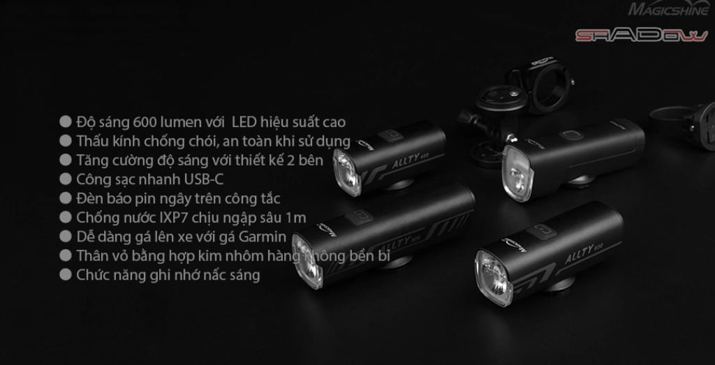Mô tả sản phẩm của bộ đèn trước sau xe đạp