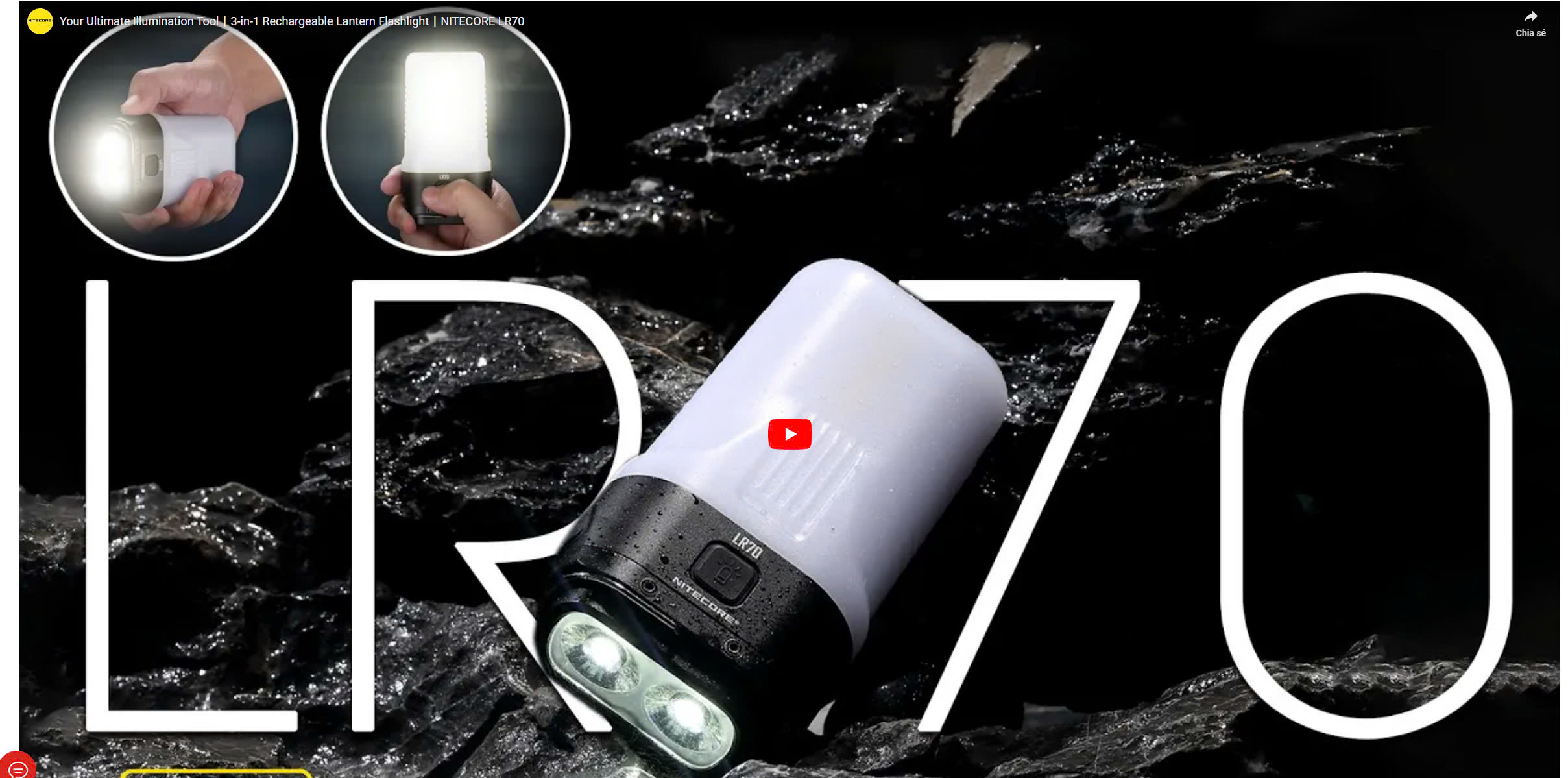 review đèn pin cắm trại NITECORE LR70