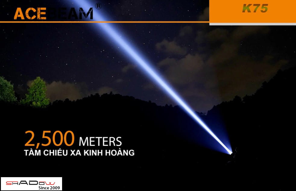 Đèn pin ACEBEAM K75 chiếu xa 2500m