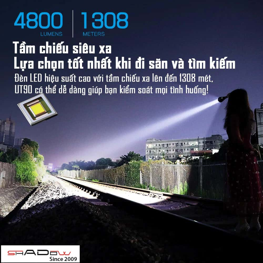 Đèn pin chiếu xa Imalent UT90 độ sáng 4800 lumen