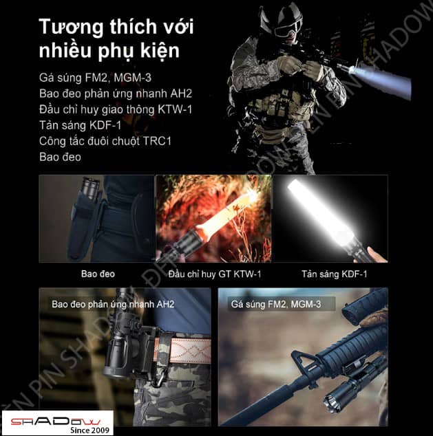 Đèn pin chống trộm KLARUS XT11GT PRO V2 tương thích tốt với nhiều thiết bị khác