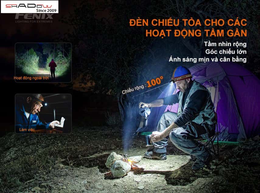 Ánh sáng chiếu tỏa hỗ trợ tối ưu cho các hoạt động ở phạm vi gần như sửa chữa hoặc nấu nướng
