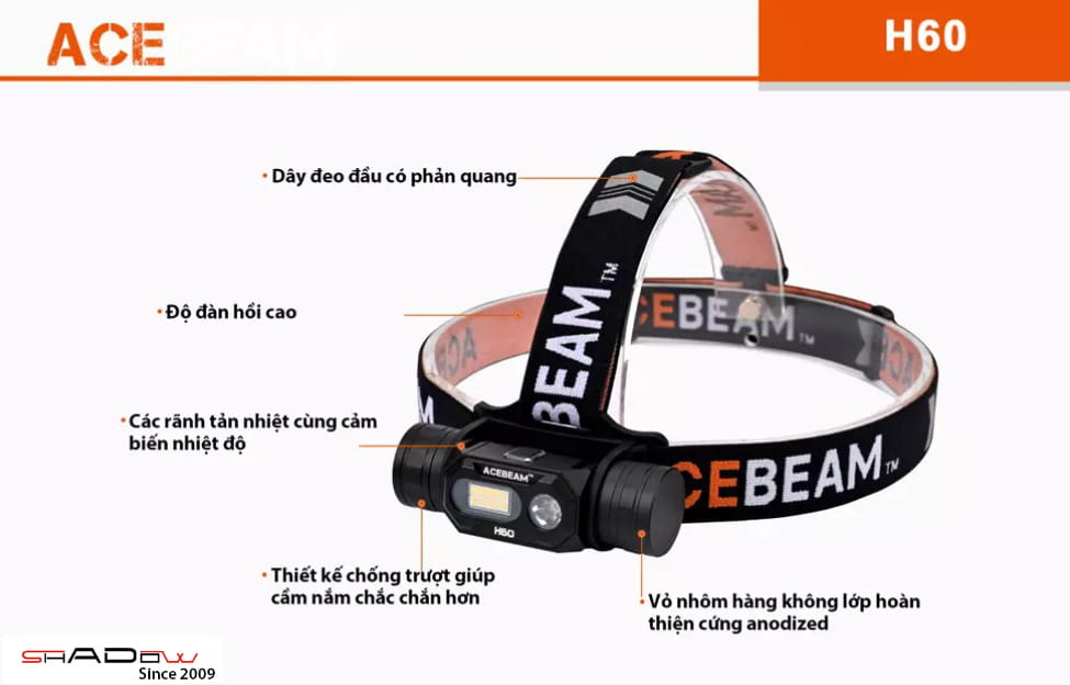 Đèn pin đội đầu ACEBEAM H60