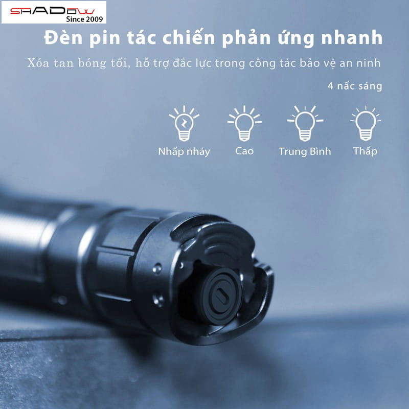 đèn pin mini police 3w Klarus XT11R với 4 nấc sáng