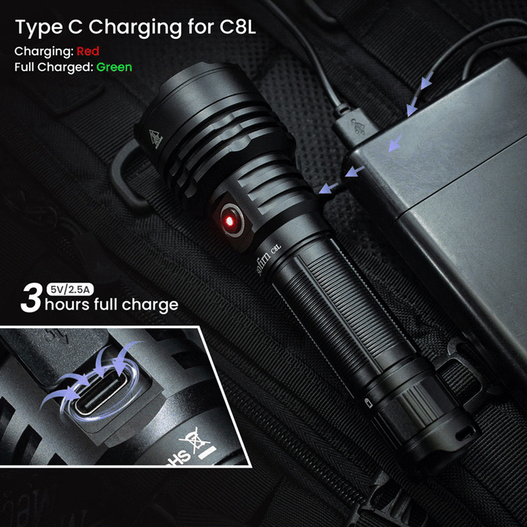 Đèn pin SOFIRN C8L sạc bằng usb-c