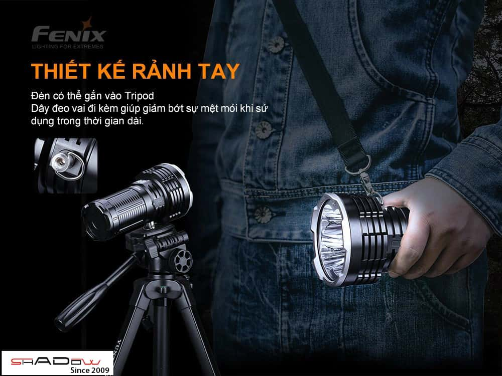 Đèn sạc dự phòng Fenix LR50R có thể gắn vào tripod