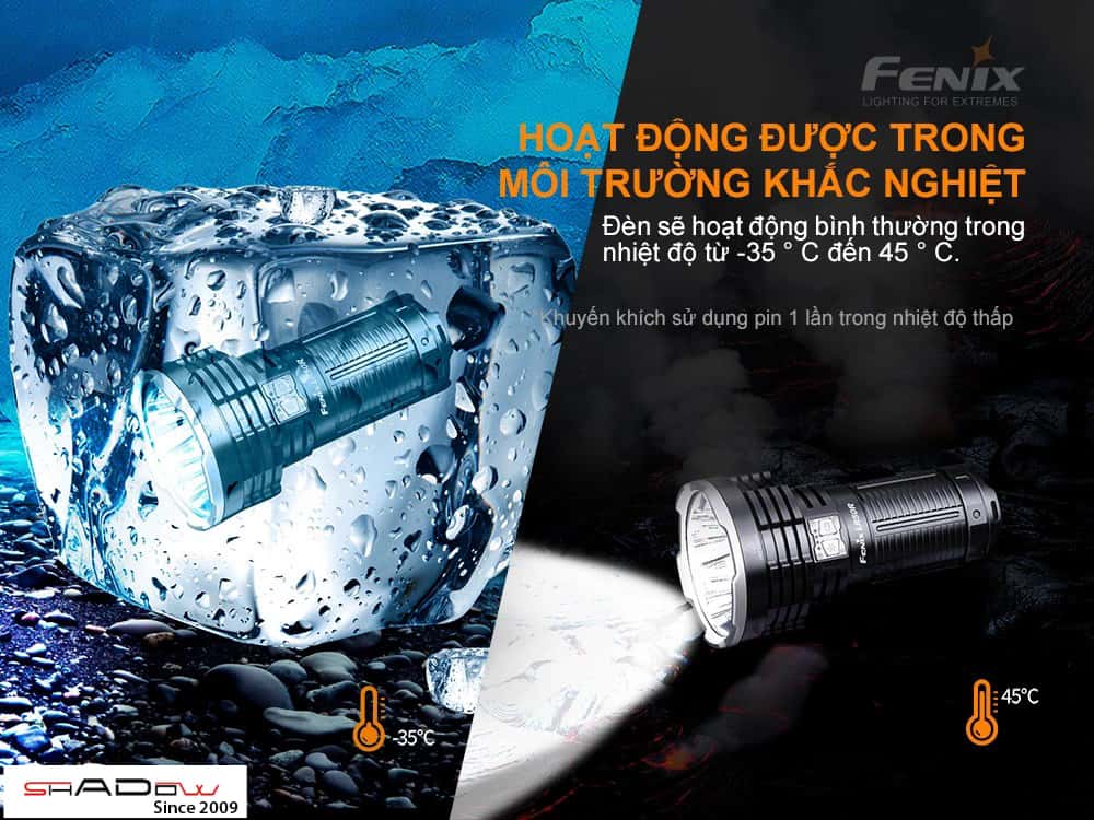 Đèn sạc dự phòng Fenix LR50R hoạt động tốt trong điều kiện khắc nghiệt