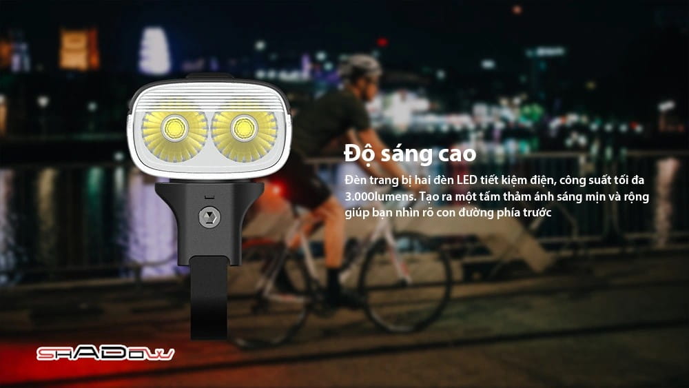 Đèn xe đạp 3 trong 1 MAGICSHINE RN 3000 trang bị 2 đèn LED chất lượng cao