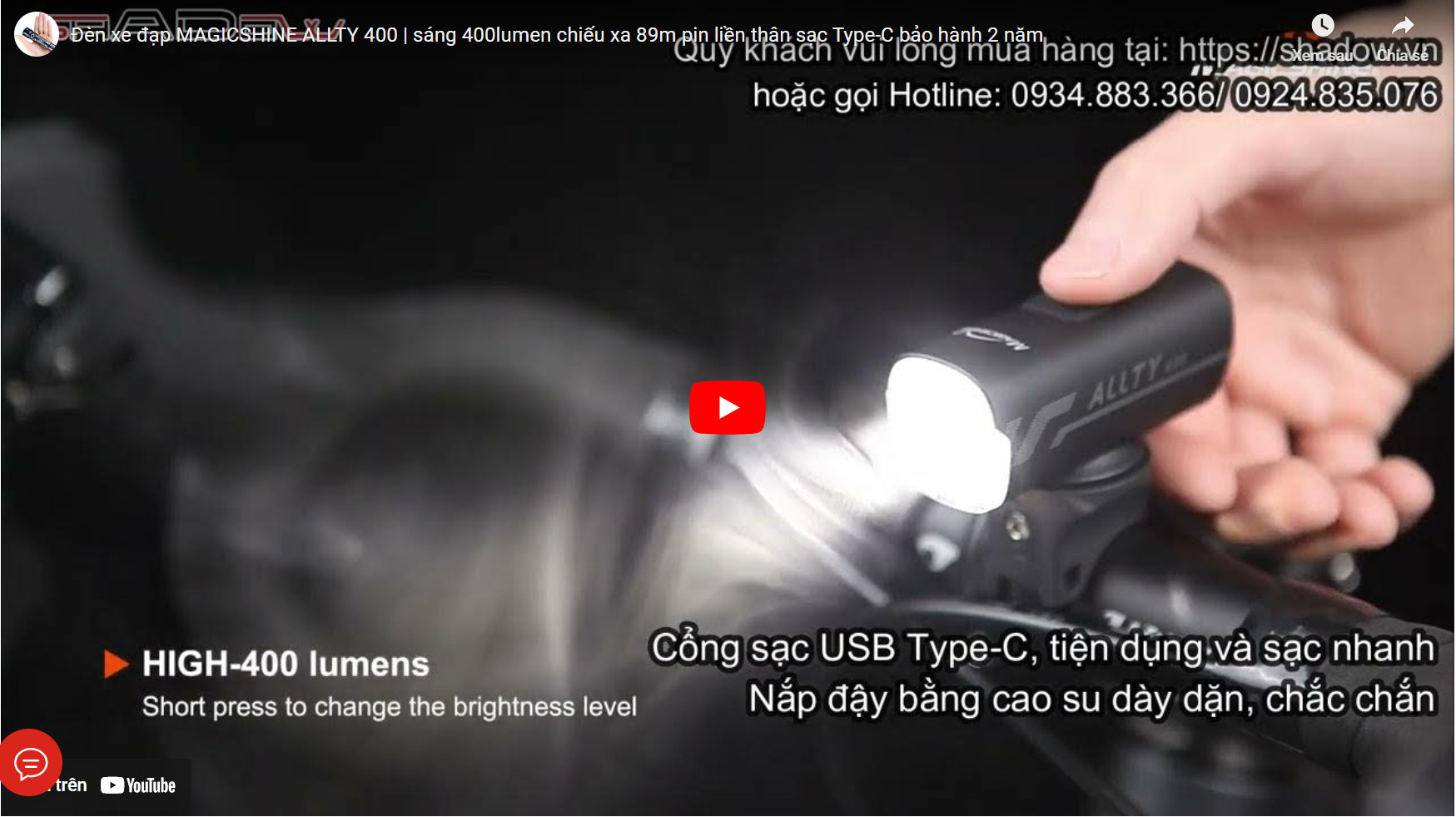 Review đèn xe đạp allty 400 dộ sáng 400lumen chiếu xa 89m