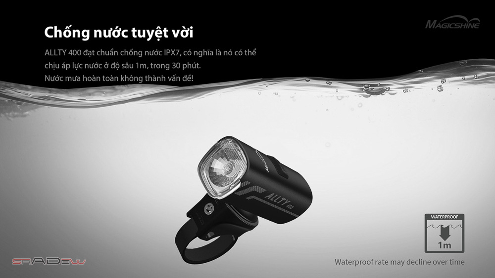 Đèn xe đạp MAGICSHINE ALLTY 400 chống nước tiêu chuẩn ipx6
