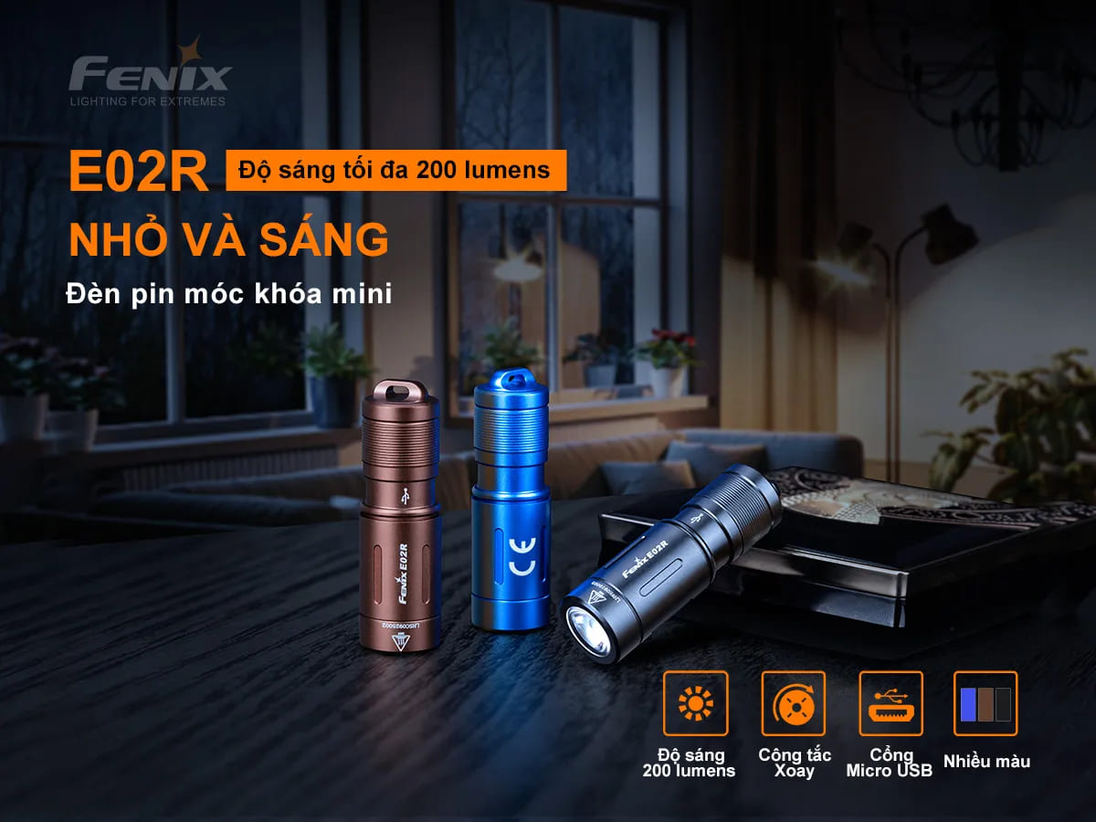 Đèn pin móc khóa FENIX E02R