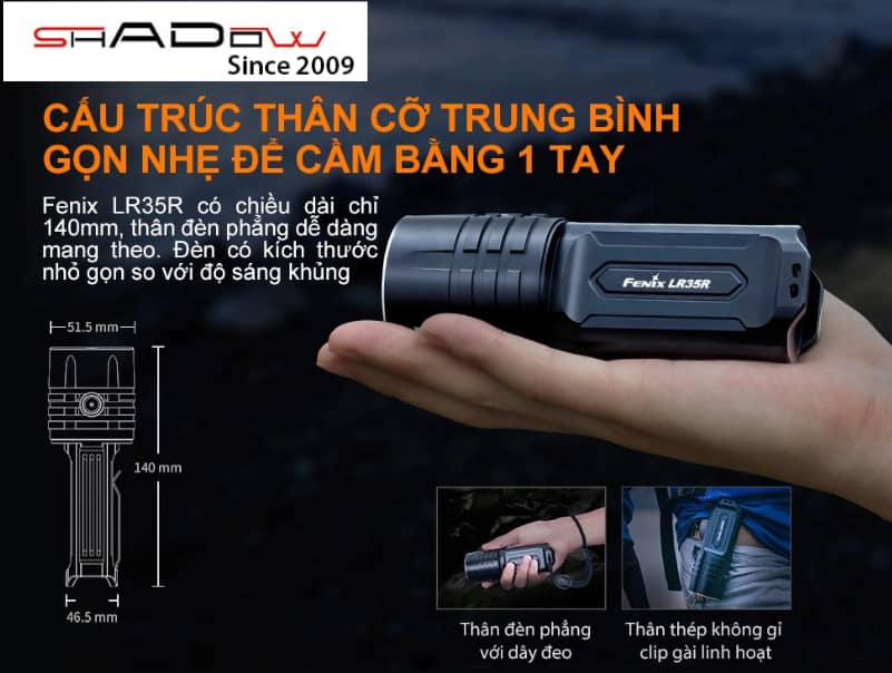 Fenix LR35R phù hợp sử dụng cho mục đích tìm kiếm cứu hộ