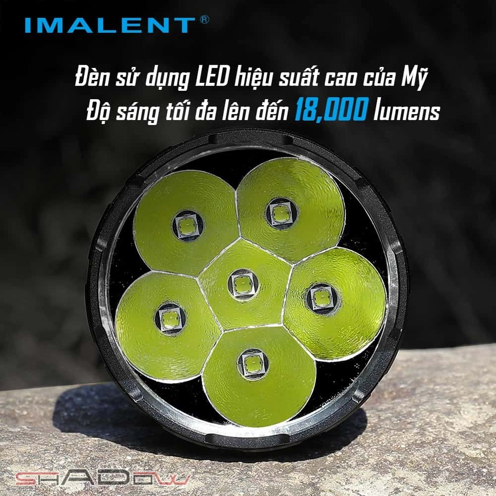 Đèn pin siêu sáng 15000 lumen Imalent R60C đạt độ sáng đến 18000 lumen