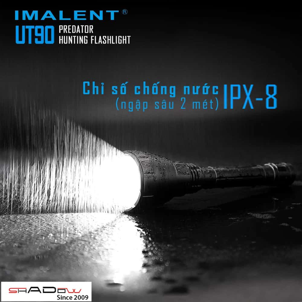 Imalent UT90 đạt chuẩn chống nước IPX8