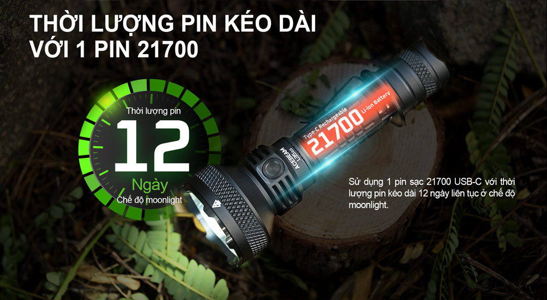 Đèn pin tác chiến ACEBEAM L35 2.0 dùng pin 21700