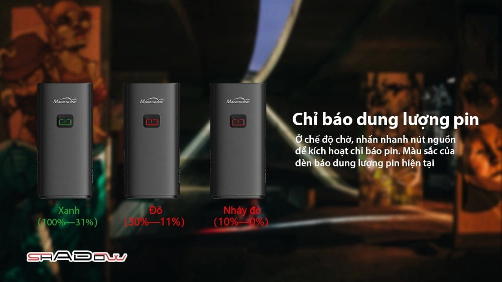 MAGICSHINE RN 3000 được trang bị tính năng chỉ báo dung lượng pin