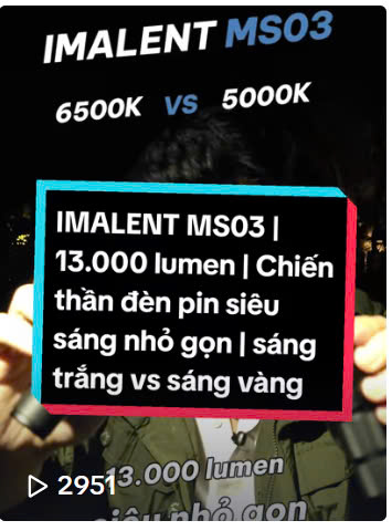 Review so sánh đèn IMALENT MS03 bản 6500K và 5000K