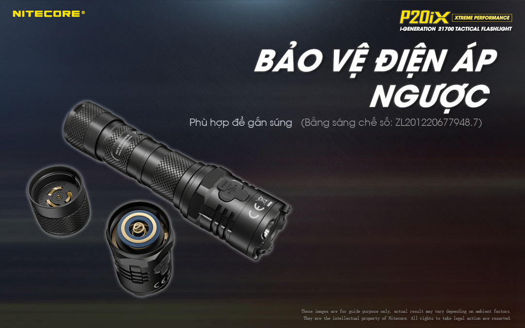 Đèn pin P20iX bảo vệ điện áp ngược 