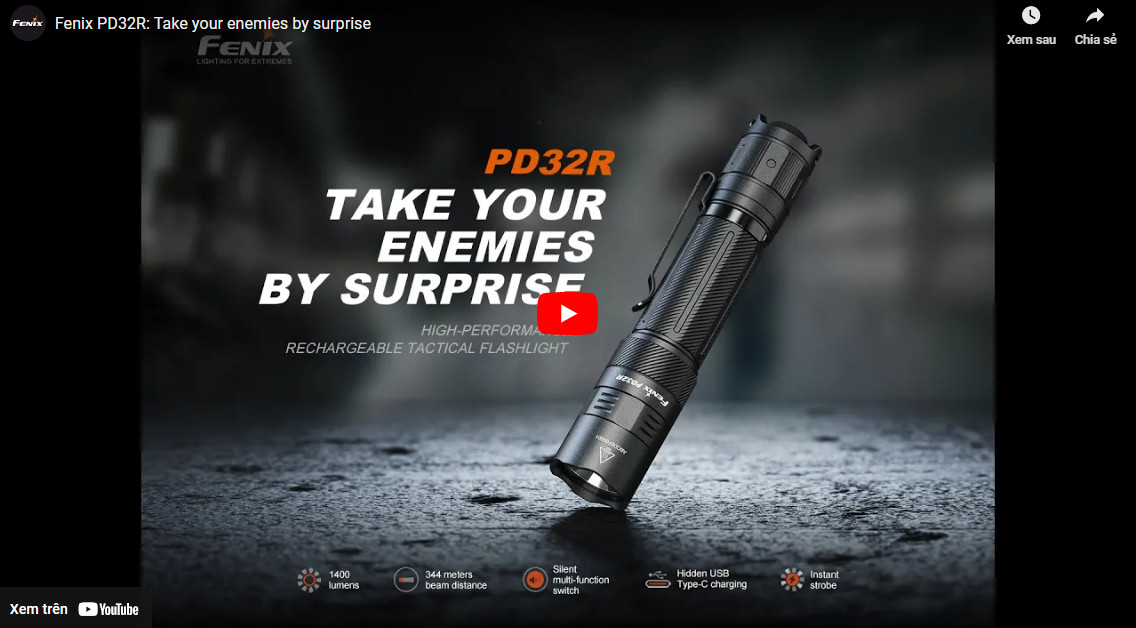 video Đèn pin FENIX PD32R