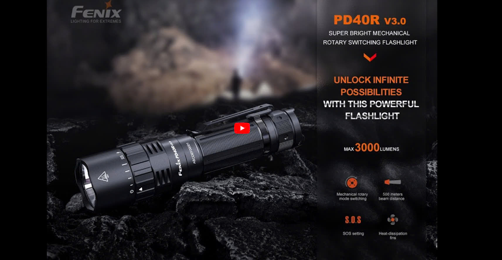 Video về sản phẩm Đèn pin FENIX PD40R V3