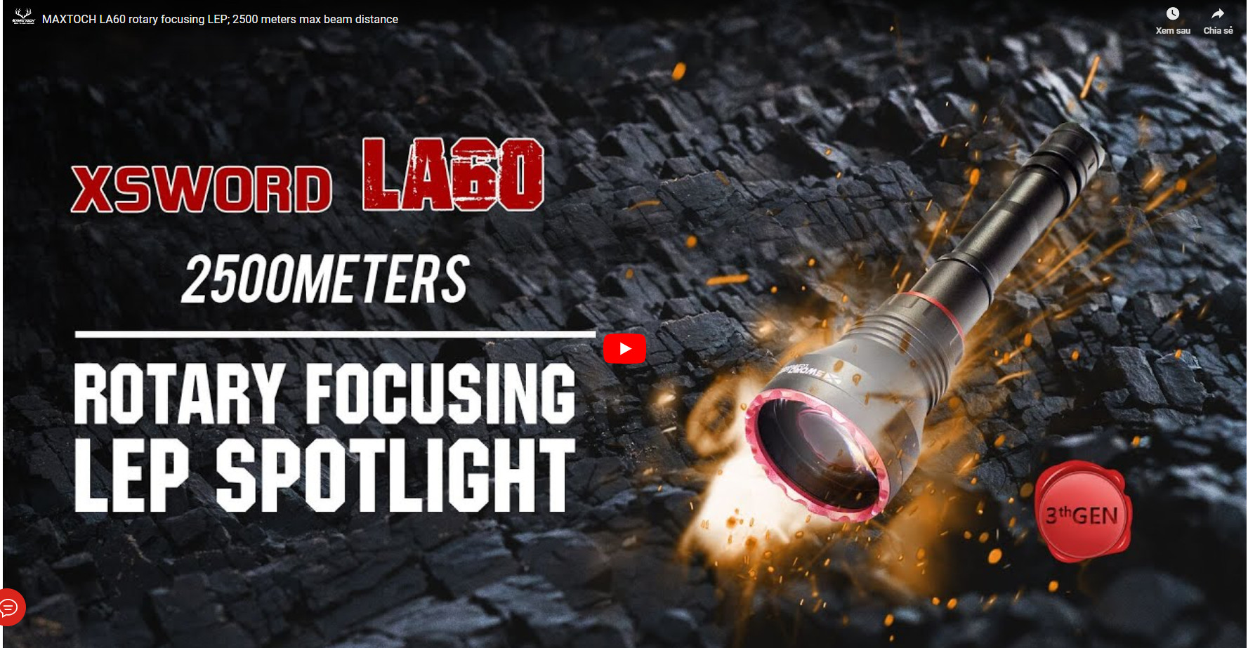 review đèn pin laser chiếu xa LA60